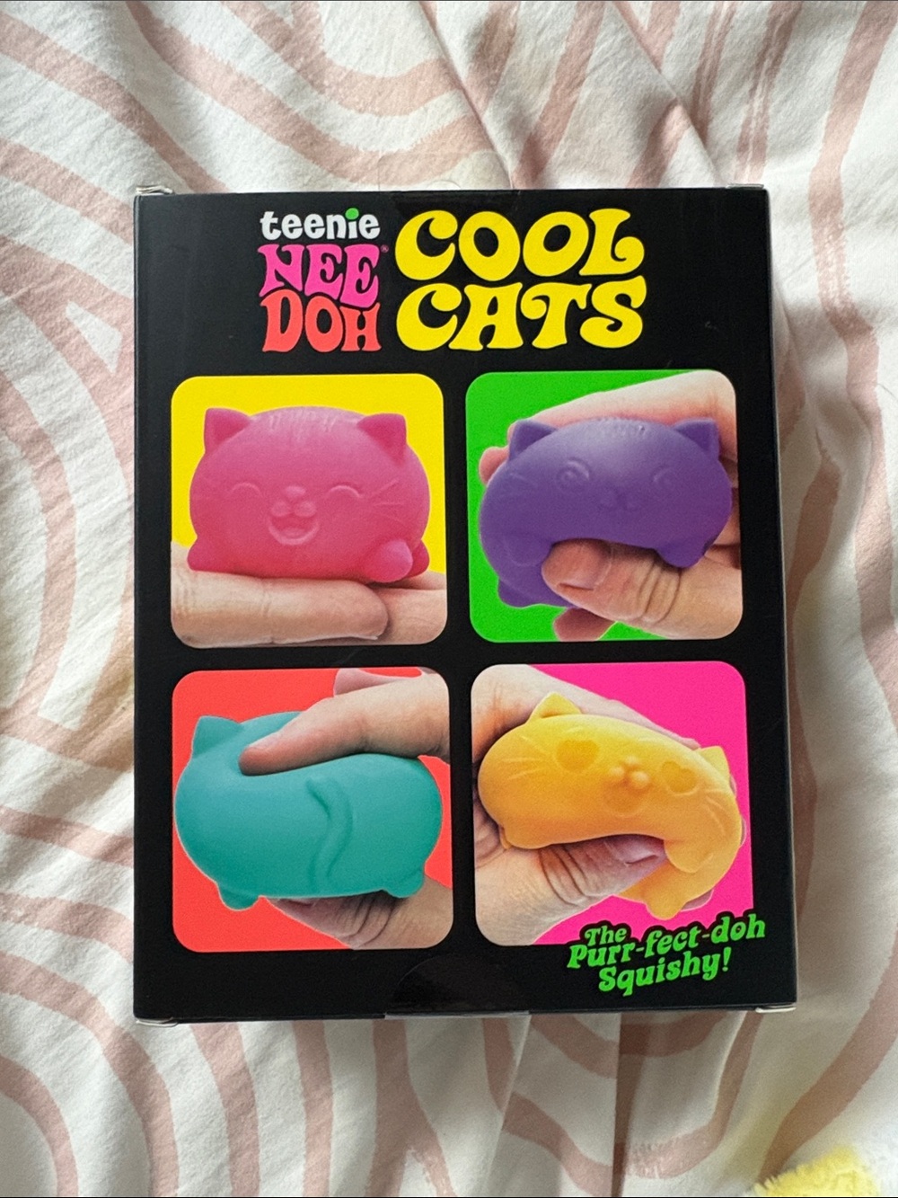 Teenie Nee Doh Cool Cats Squishy Set - Pink, Purple, Teal, Orange - Picture 2 of 5